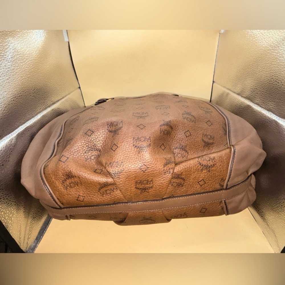 MCM cognac /brown viscose and leather hobo bag - Picture 7 of 17